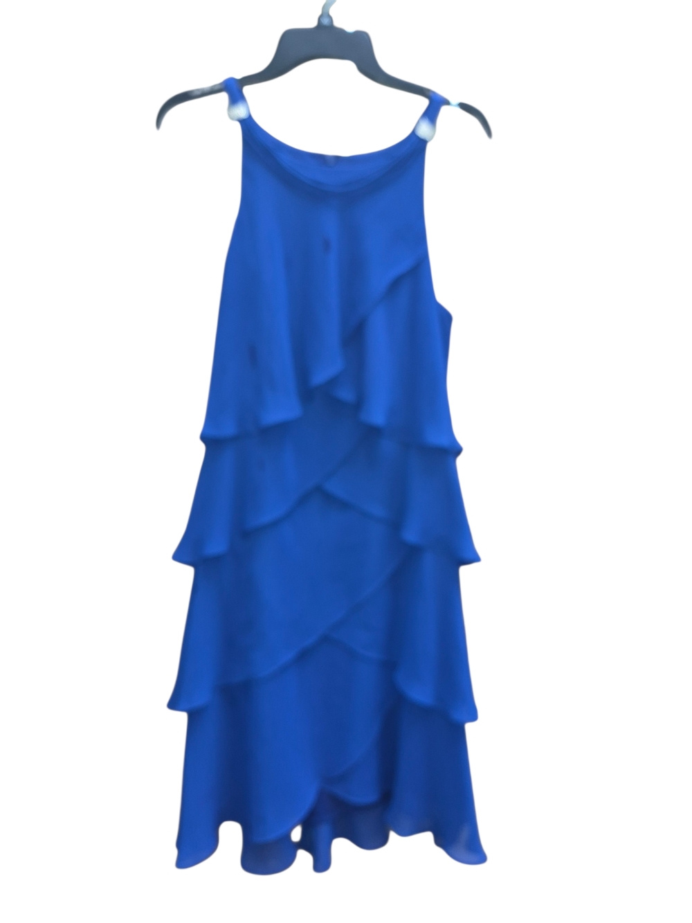 S.L. Fashions Royal Blue Layered Ruffle Dress